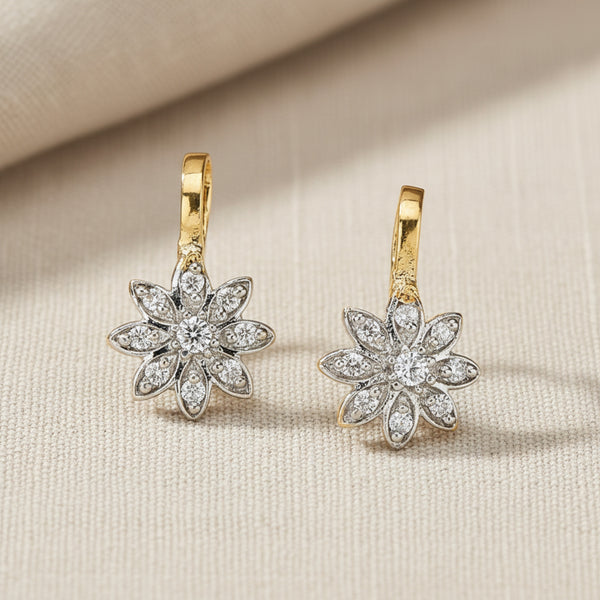 412263 Cz Delicate Nose Ring With 2 Tone Plating