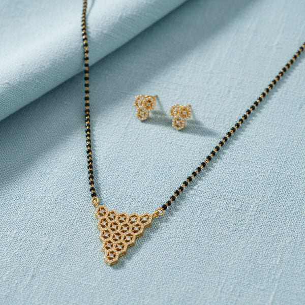 414060 Cz Classic Mangalsutra With 2 Tone Plating