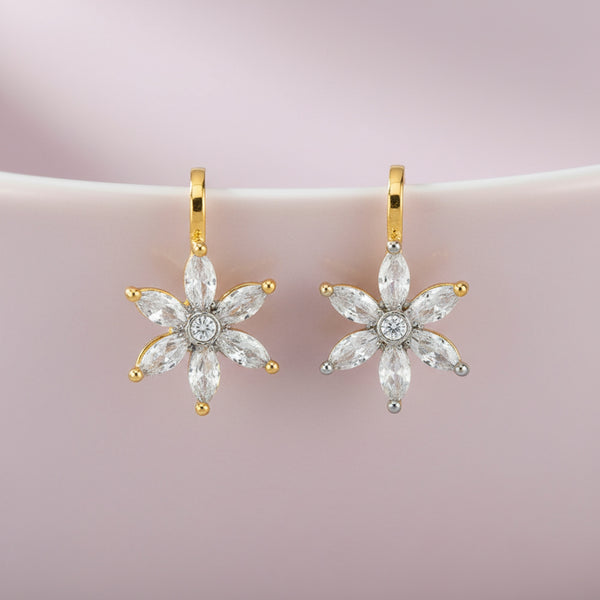 414556 Cz Delicate Nose Ring With 2 Tone Plating