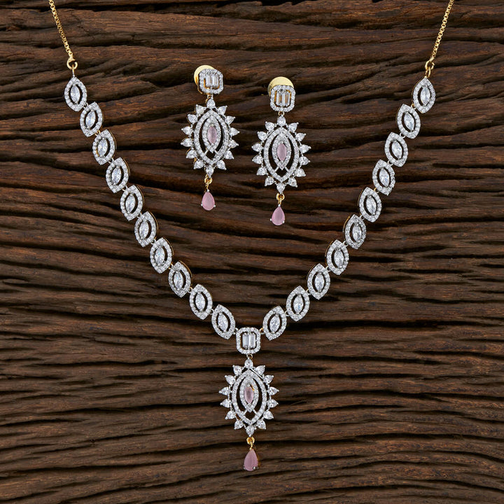 Cz Classic Necklace With 2 Tone Plating 416082