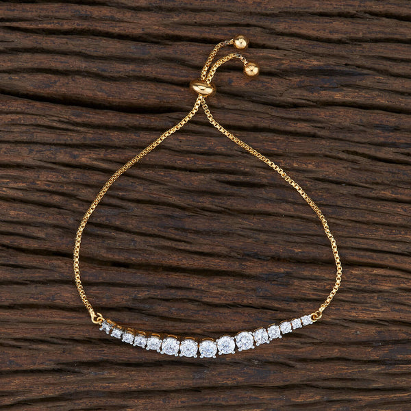 416116 Cz Adjustable Bracelet With 2 Tone Plating