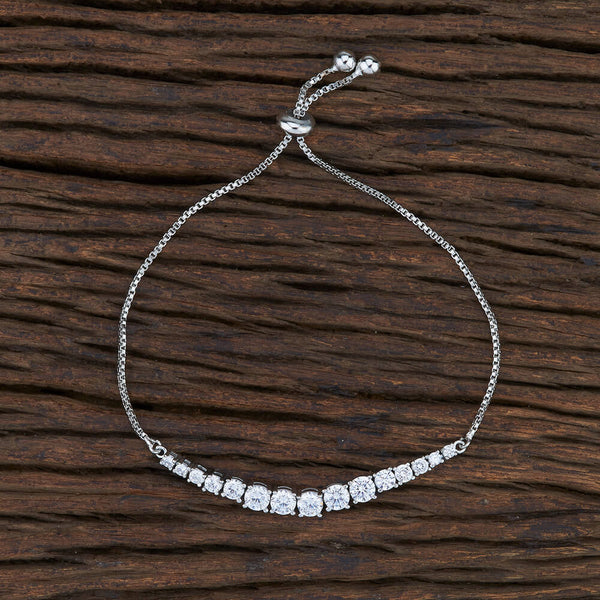 416117 Cz Adjustable Bracelet With Rhodium Plating