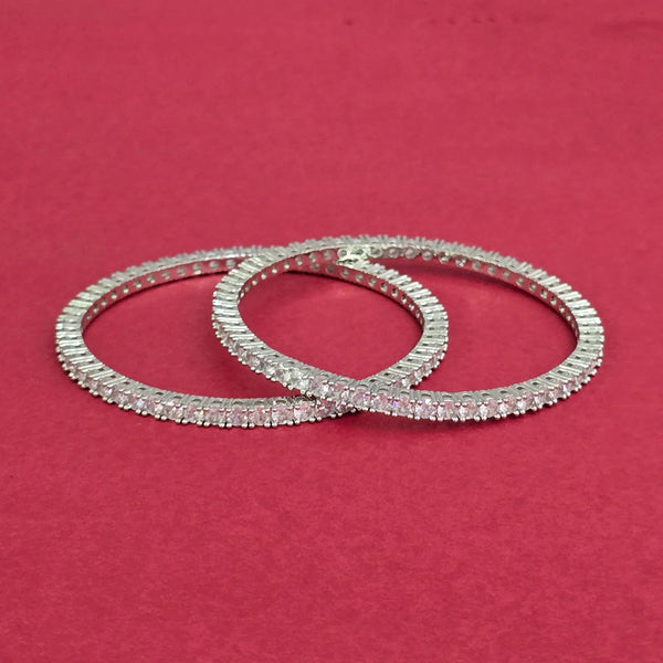 417112 Cubic Zirconia Classic Bangles With Rhodium Plating
