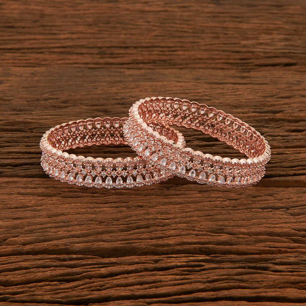 417375 Cz Classic Bangles With Rose Gold Plating