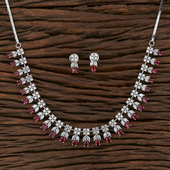 CZ Classic Necklace with rhodium plating 417599