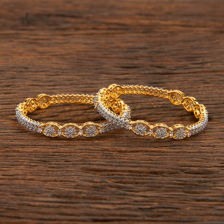 Cz Classic Bangles With 2 Tone Plating 418053