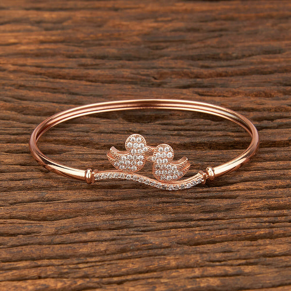 Cz Delicate Kada With Rose Gold Plating 418740