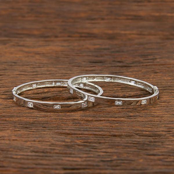 Cz Delicate Bangles With Rhodium Plating 419251