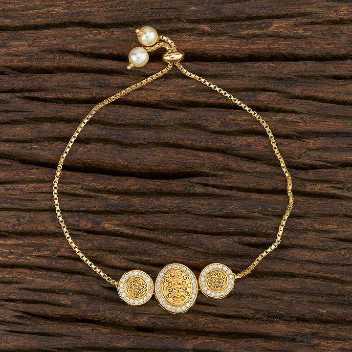 Cz Adjustable Bracelet With Gold Plating 419920