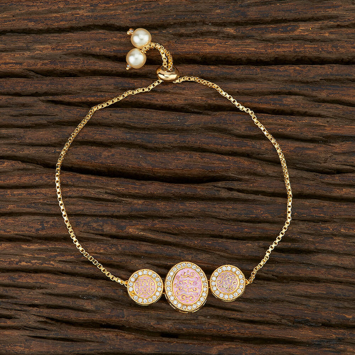 Cz Adjustable Bracelet With Gold Plating 419920