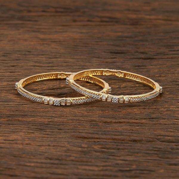 Cz Delicate Bangles With 2 Tone Plating 419941