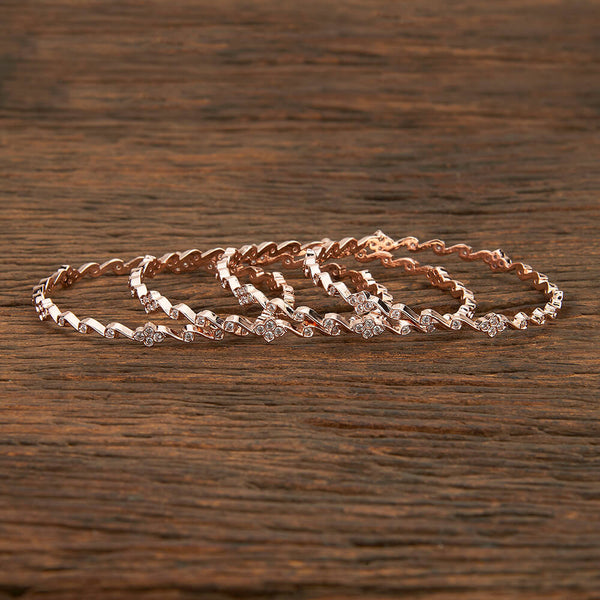 Cz Delicate Bangles With Rose Gold Plating 420285