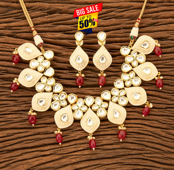 Kundan Classic Necklace with gold plating 42038