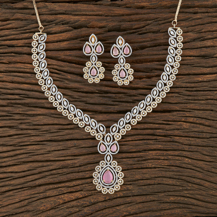 Cz Classic Necklace With 2 Tone Plating 420494