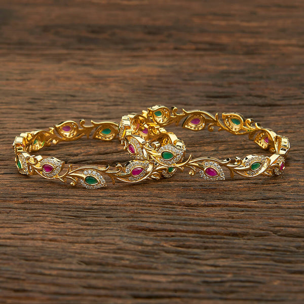 Cz Delicate Bangles With Gold Plating 420600