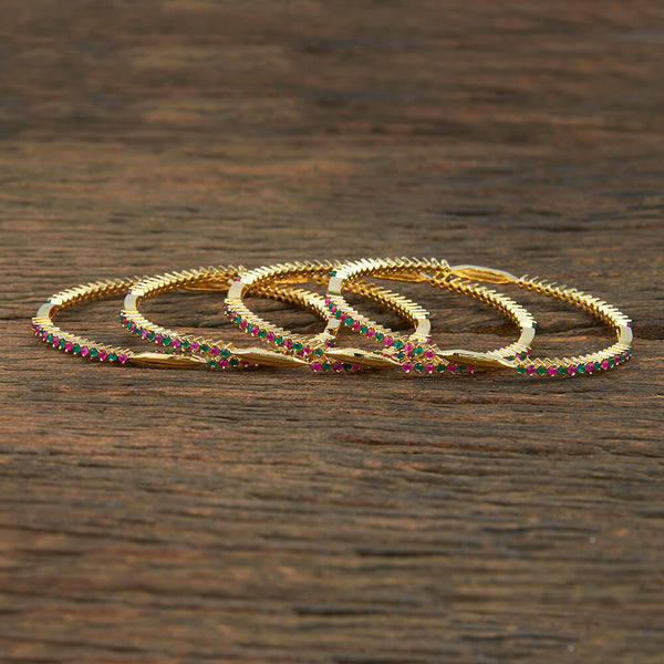 Cz Delicate Bangles With Gold Plating 420856