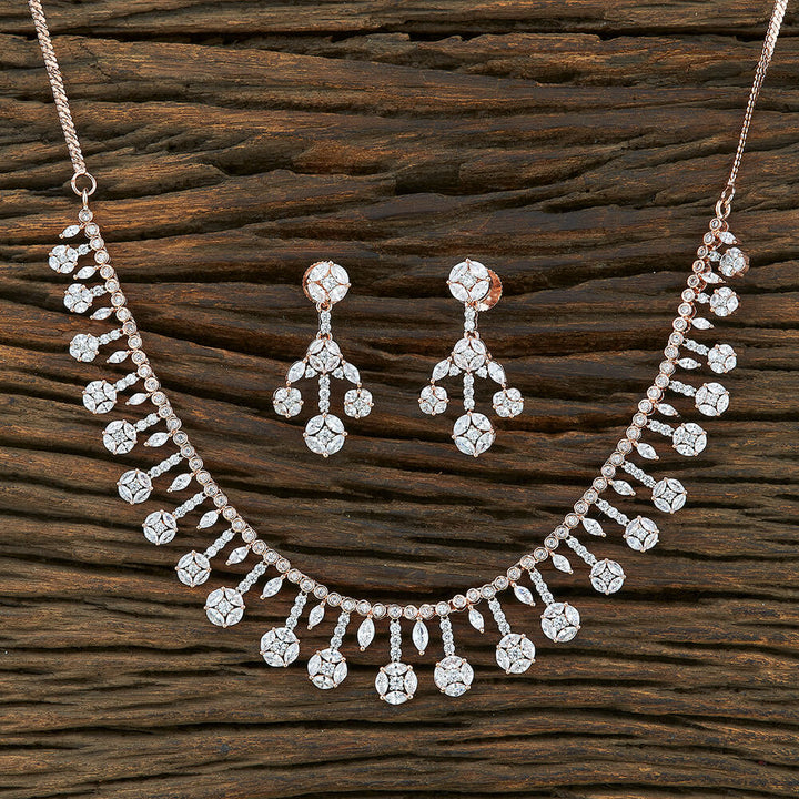 Cz Delicate Necklace With Rose Gold Plating 420960