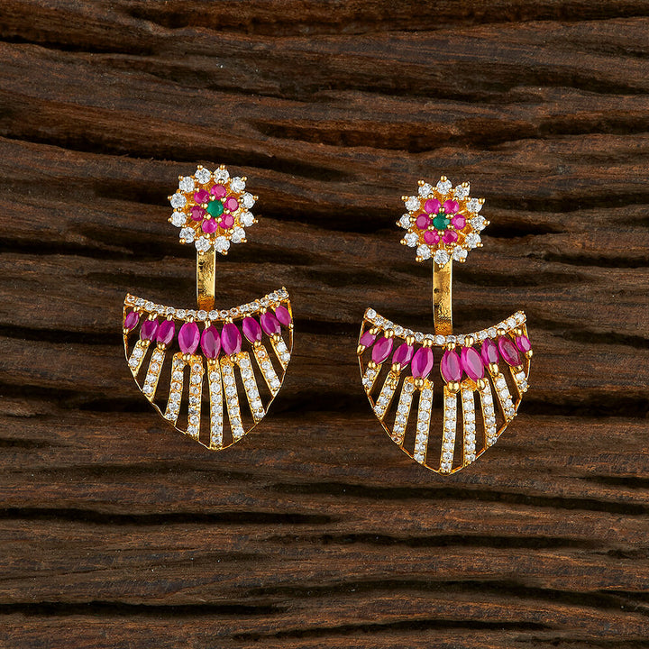 Cz Delicate Earring With Gold Plating 421226