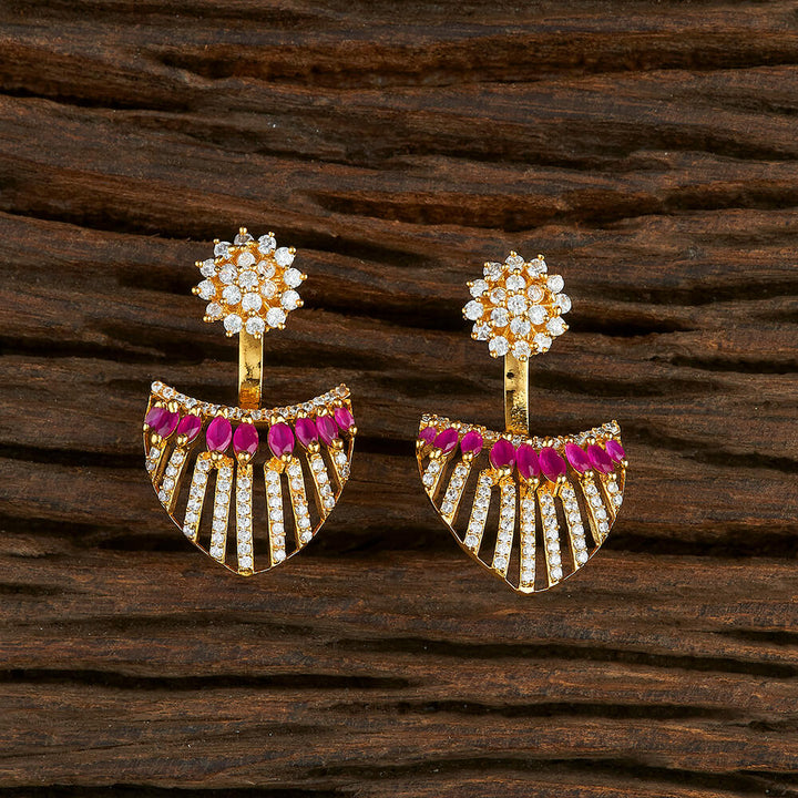 Cz Delicate Earring With Gold Plating 421226