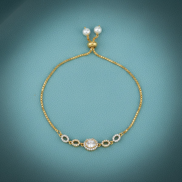 421341 Cz Delicate Bracelet With 2 Tone Plating