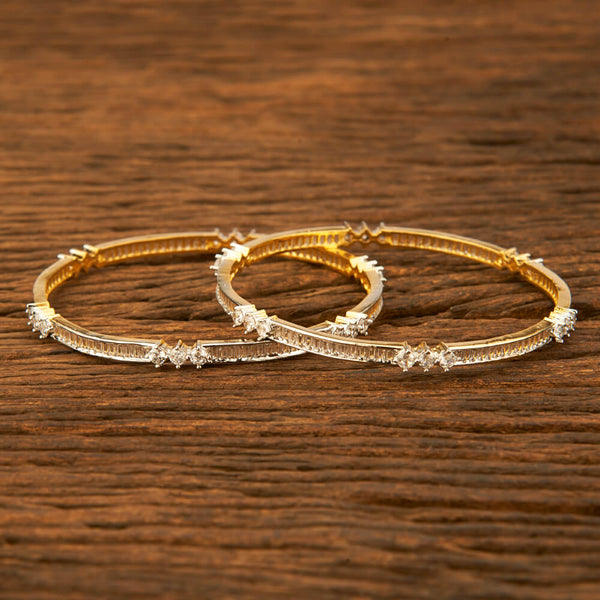 Cz Delicate Bangles With 2 Tone Plating 421466