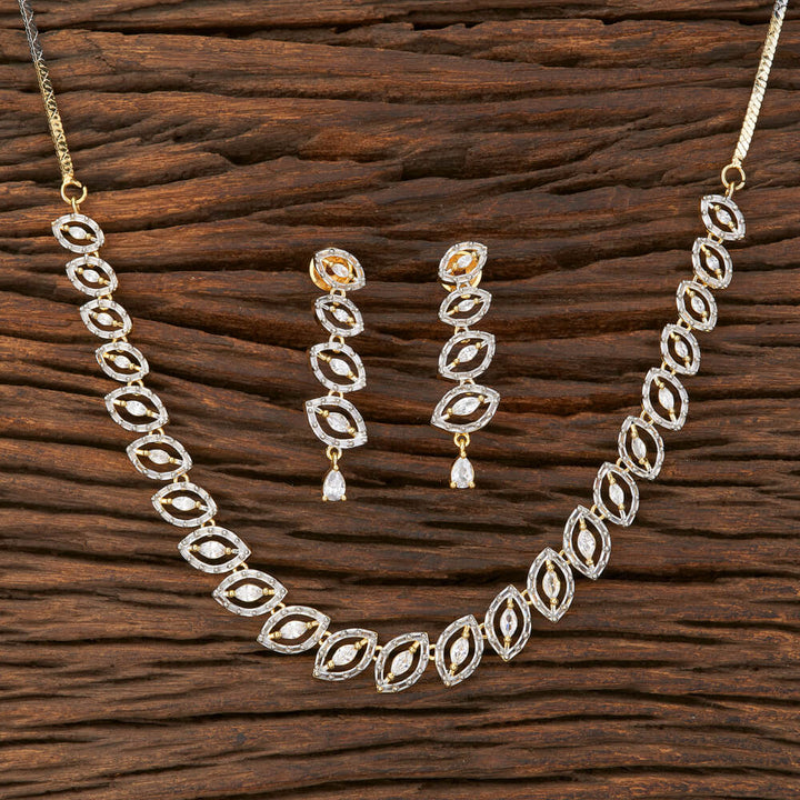 Cz Classic Necklace With 2 Tone Plating 421642