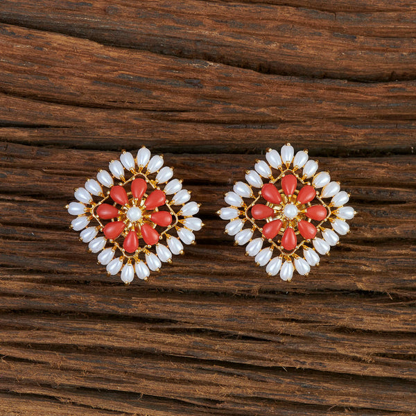 Cz Moti Earring With Gold Plating 421996