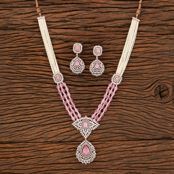 American Diamond Classic Mala Necklace With Rose Gold Plating 422569