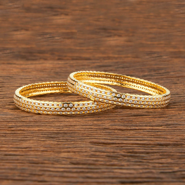 American Diamond Delicate Bangles With Gold Plating 422675