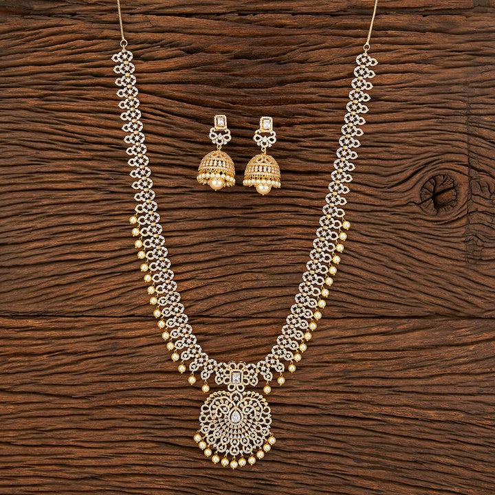 Cz Long Necklace With Gold Plating 423944