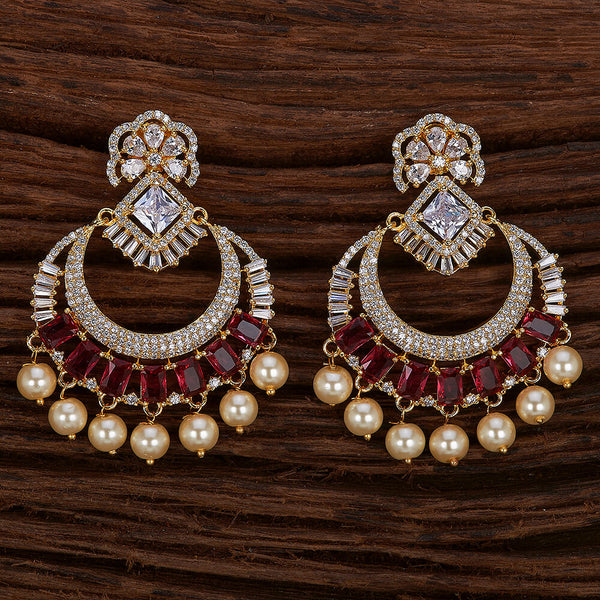 Cubic Zirconia South Indian Earring With Gold Plating 424193