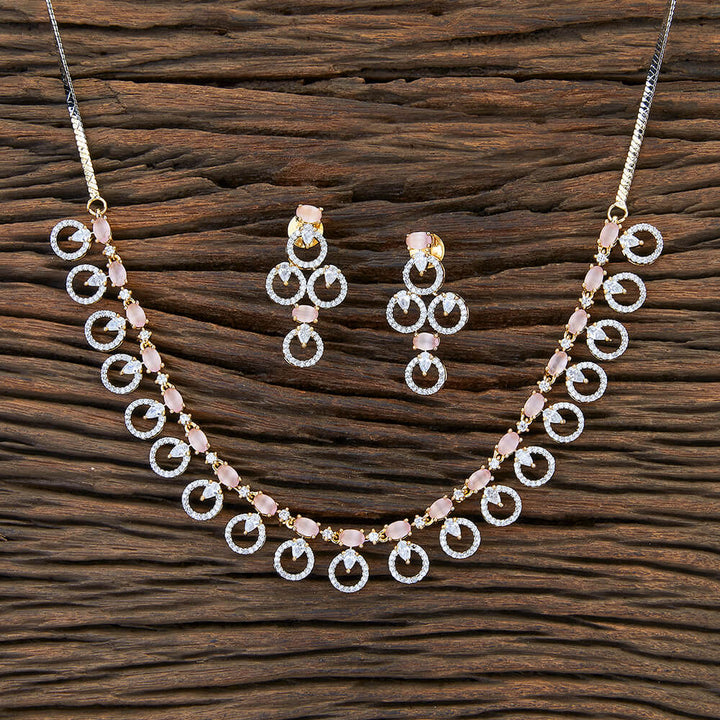 Cz Classic Necklace With 2 Tone Plating 424378