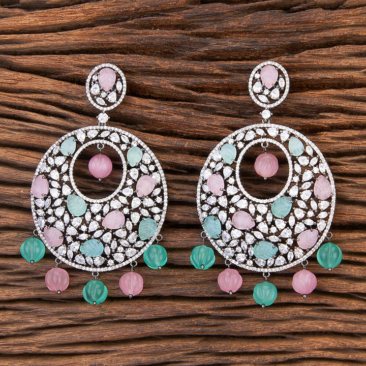 Cz Classic Earring With Black Plating 424919