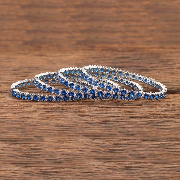 Cubic Zirconia Classic Bangles With Rhodium Plating 425182