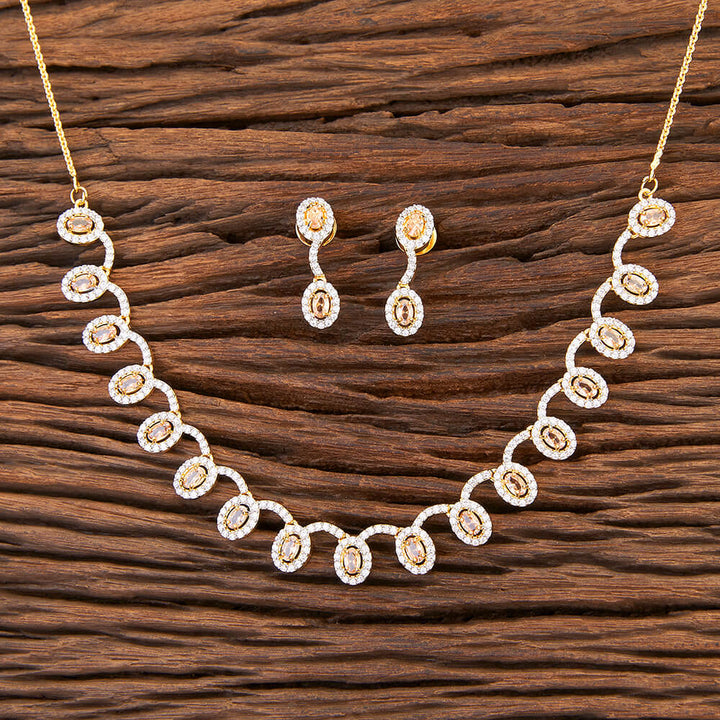 Cz Classic Necklace With 2 Tone Plating 425284