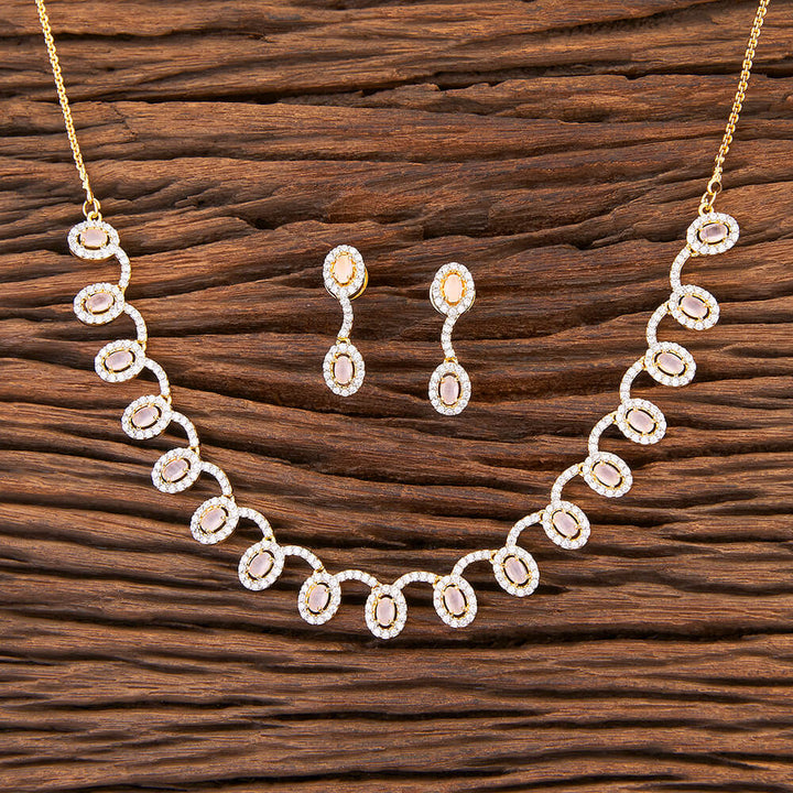 Cz Classic Necklace With 2 Tone Plating 425284