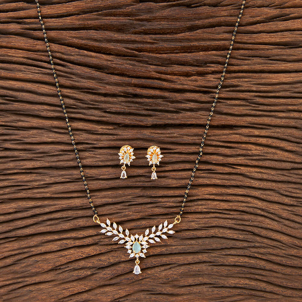 Cz Tanmaniya Mangalsutra With Gold Plating 425908