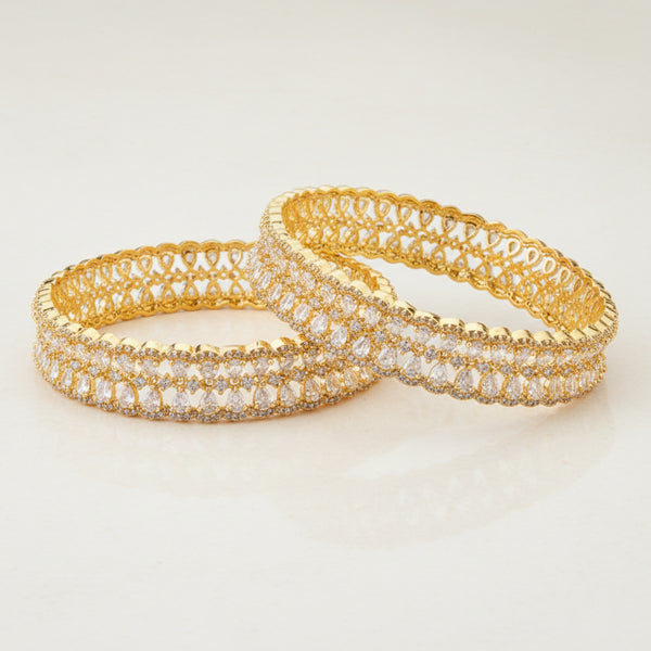 425994 Cubic Zirconia Classic Bangles With Gold Plating