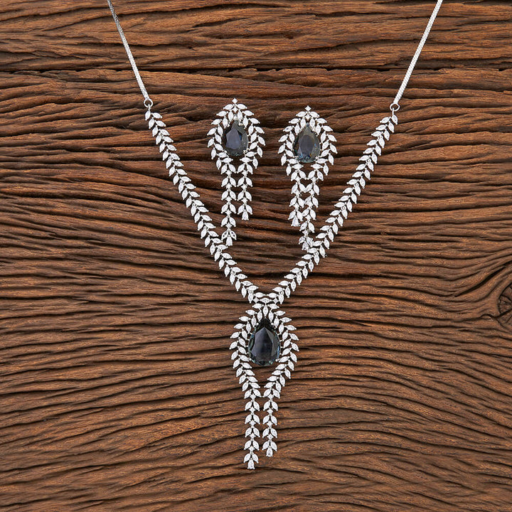 Cz Classic Necklace With Rhodium Plating 426064