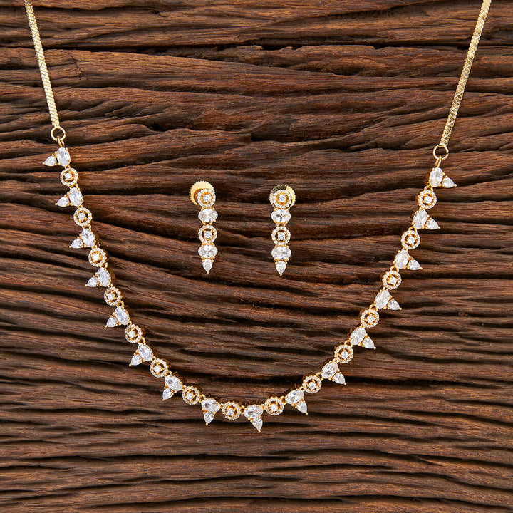 Cz Delicate Necklace With Gold Plating 426094