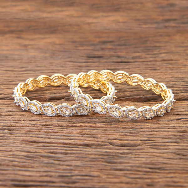 Cubic Zirconia Classic Bangles With 2 Tone Plating 426434