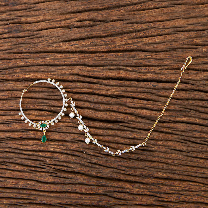 Cubic Zirconia Moti Nose Ring With 2 Tone Plating 426503