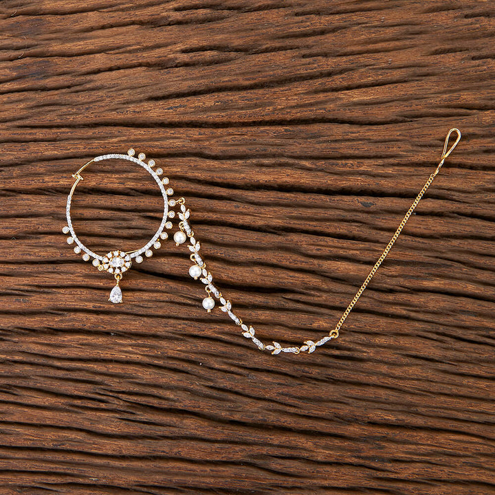 Cubic Zirconia Moti Nose Ring With 2 Tone Plating 426503