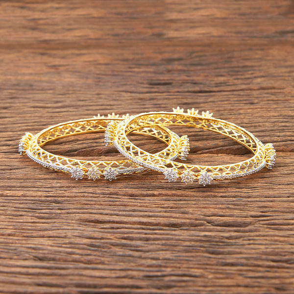 Cubic Zirconia Classic Bangles With 2 Tone Plating 426525