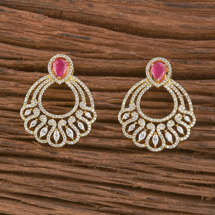 Cz South Indian Earring With Gold Plating 426694