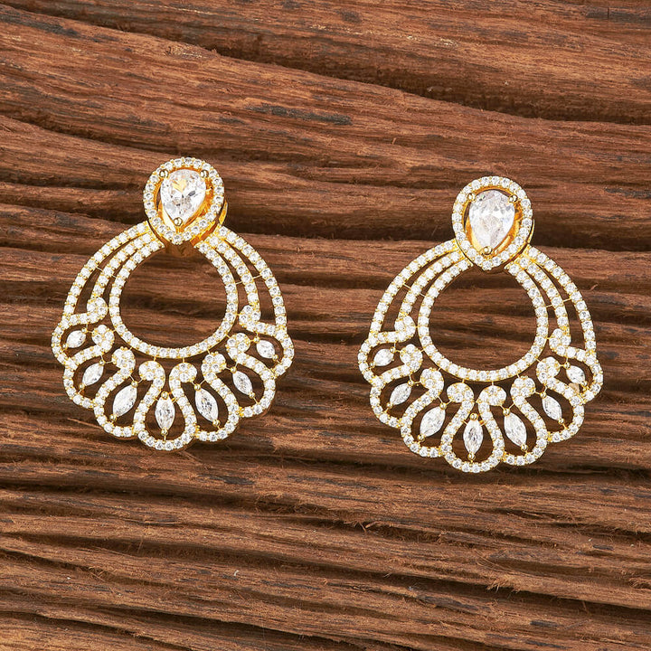 Cz South Indian Earring With Gold Plating 426694