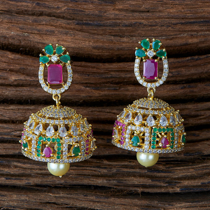 Cz South Indian Earring With Gold Plating 426888