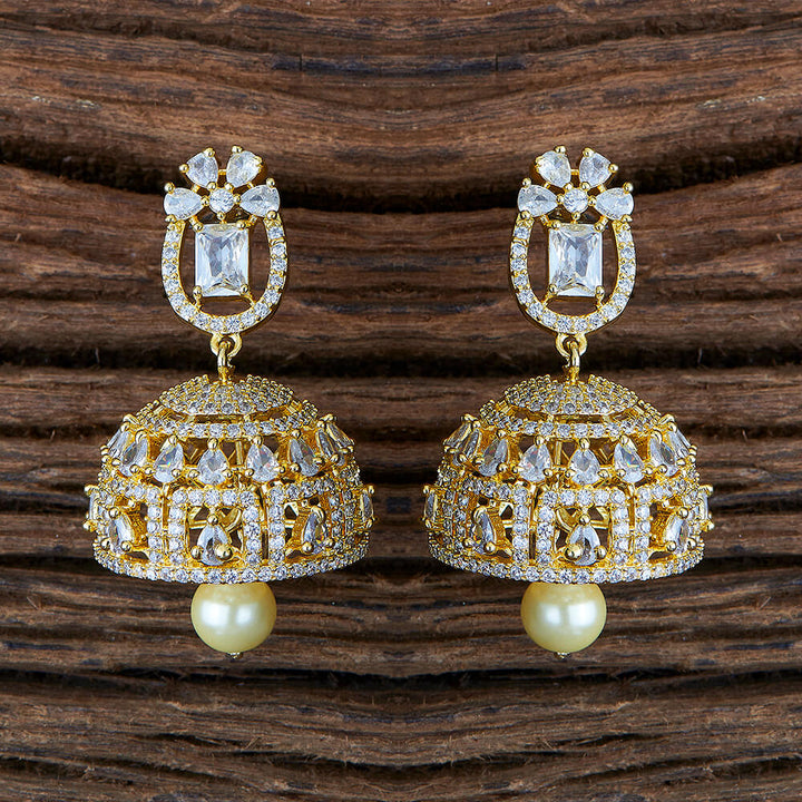 Cz South Indian Earring With Gold Plating 426888