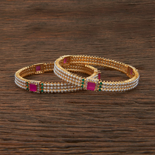 Cz Moti Bangles With Gold Plating 427271