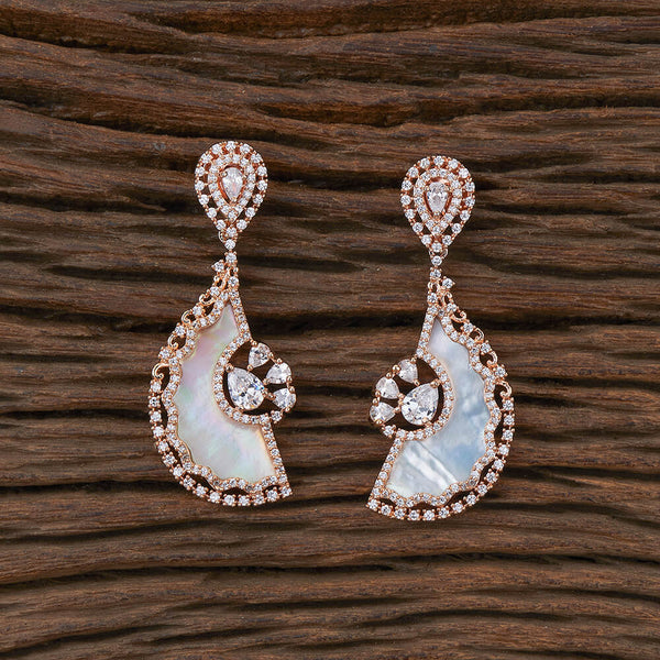 Cubic Zirconia Mother Of Pearl Earring With Rose Gold Plating 427279